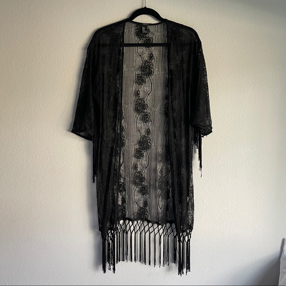 Fringe lace cardigan